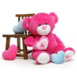 Dark Pink 5 Feet Big Teddy Bear with a heart